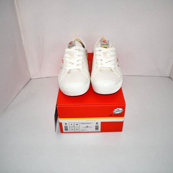 Cariuma The Simpsons Lisa OCA Low White Canvas Lisa Tree Sneaker Size 9 NIB - Picture 1 of 6